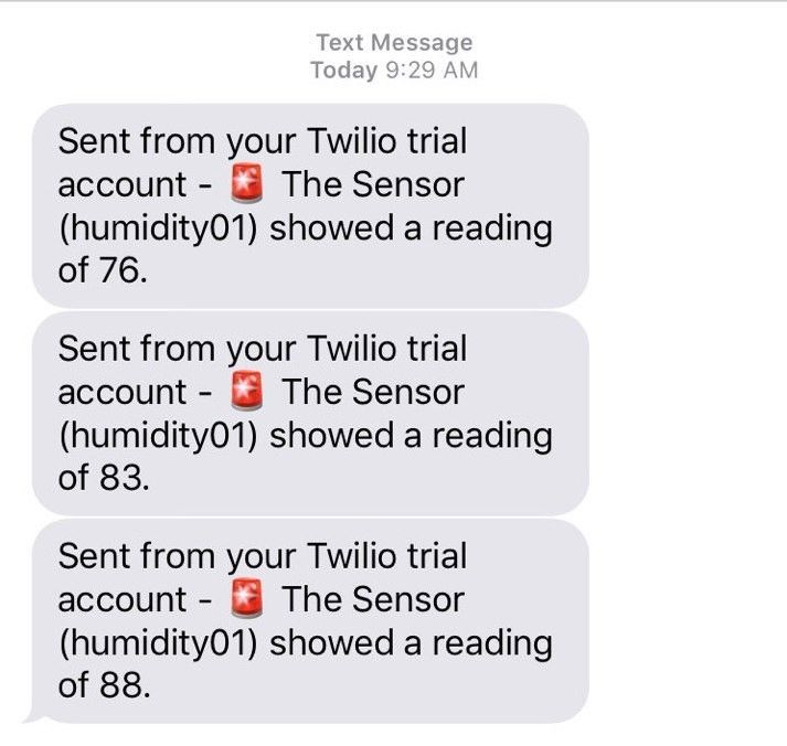 SMS alert in Twilio