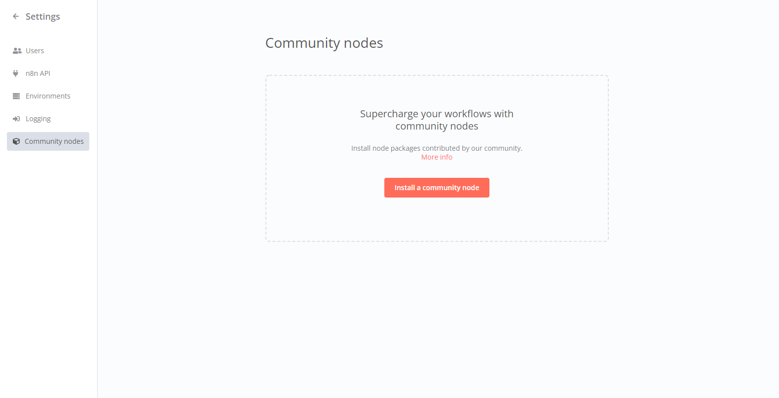 community node installation page