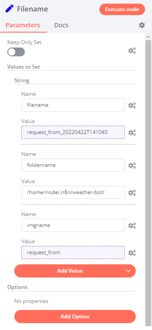 Set node configuration