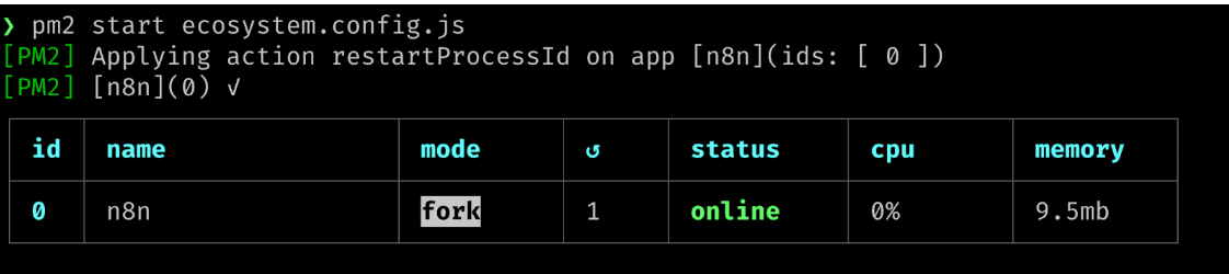 pm2 command to start n8n with a new configuration