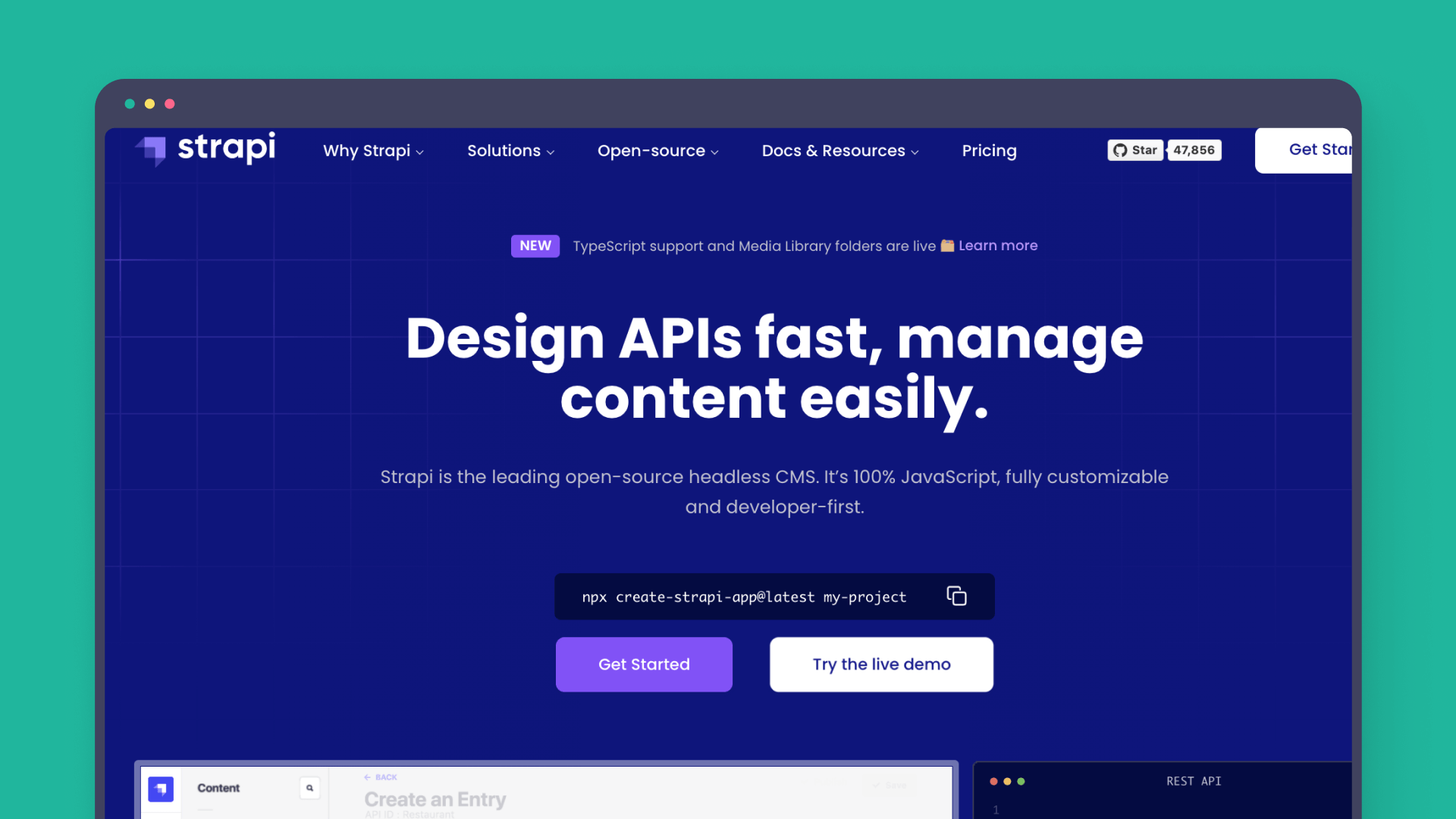 Strapi open-source marketing tool