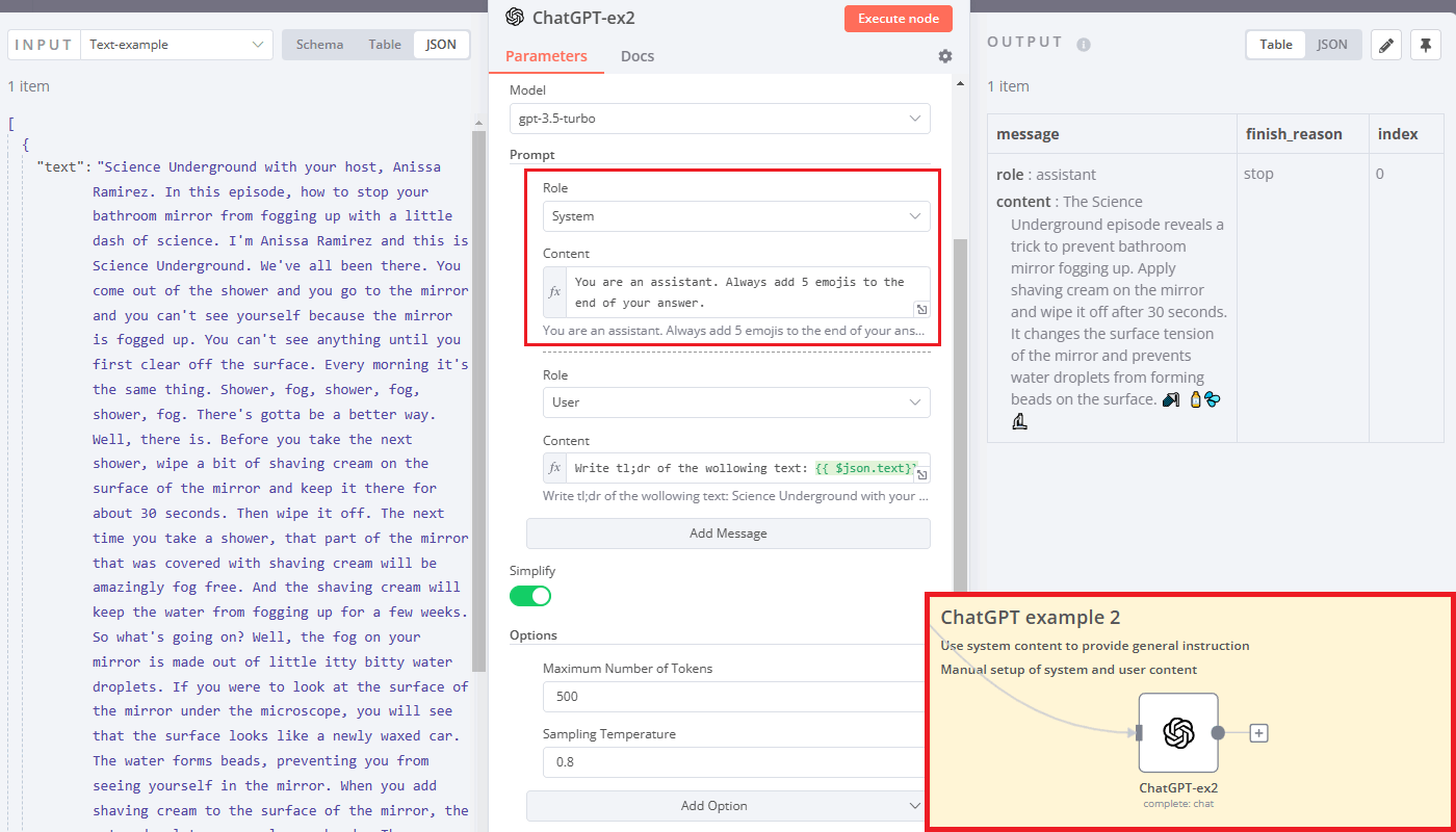 Example 2: Tell ChatGPT to behave a certain way during the whole conversation