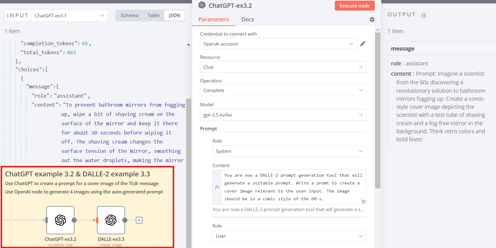 Example 3.2: Create a DALLE-2 prompt from ChatGPT