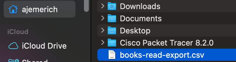 Newly exported CSV file location