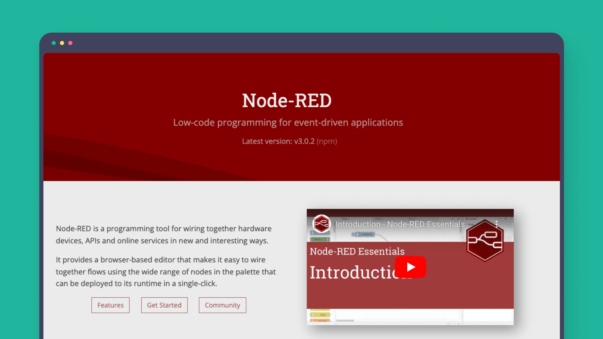Node-RED: programming for event-driven application