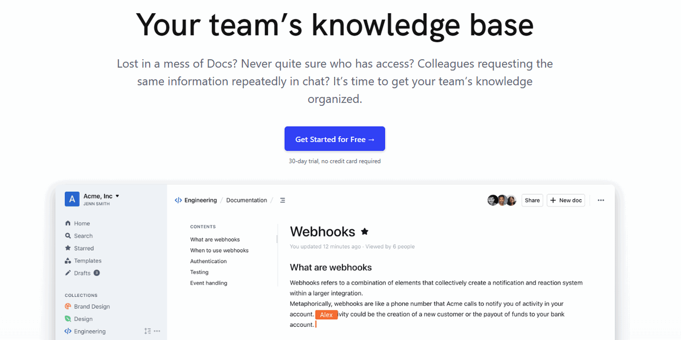 Outline is a neat self-hosted knowledge base for the whole team