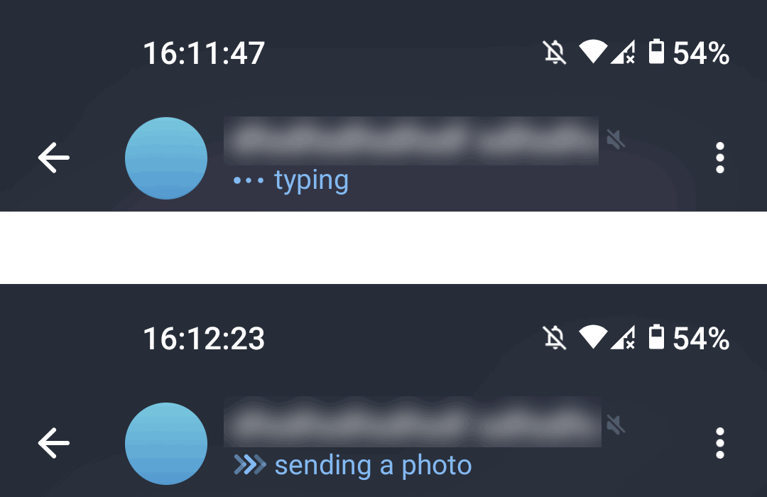 An example of bot typing notification