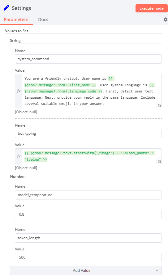 Settings store important GPT3/4 configuration parameters