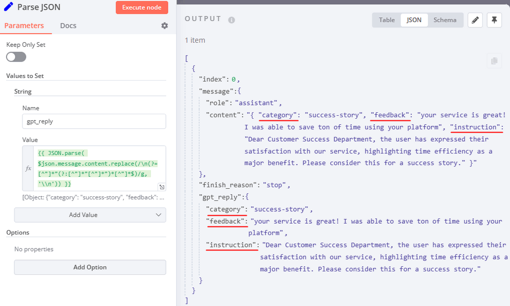 We need to parse JSON that comes from GPT