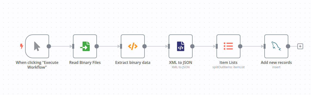 How to work with XML and SQL using n8n