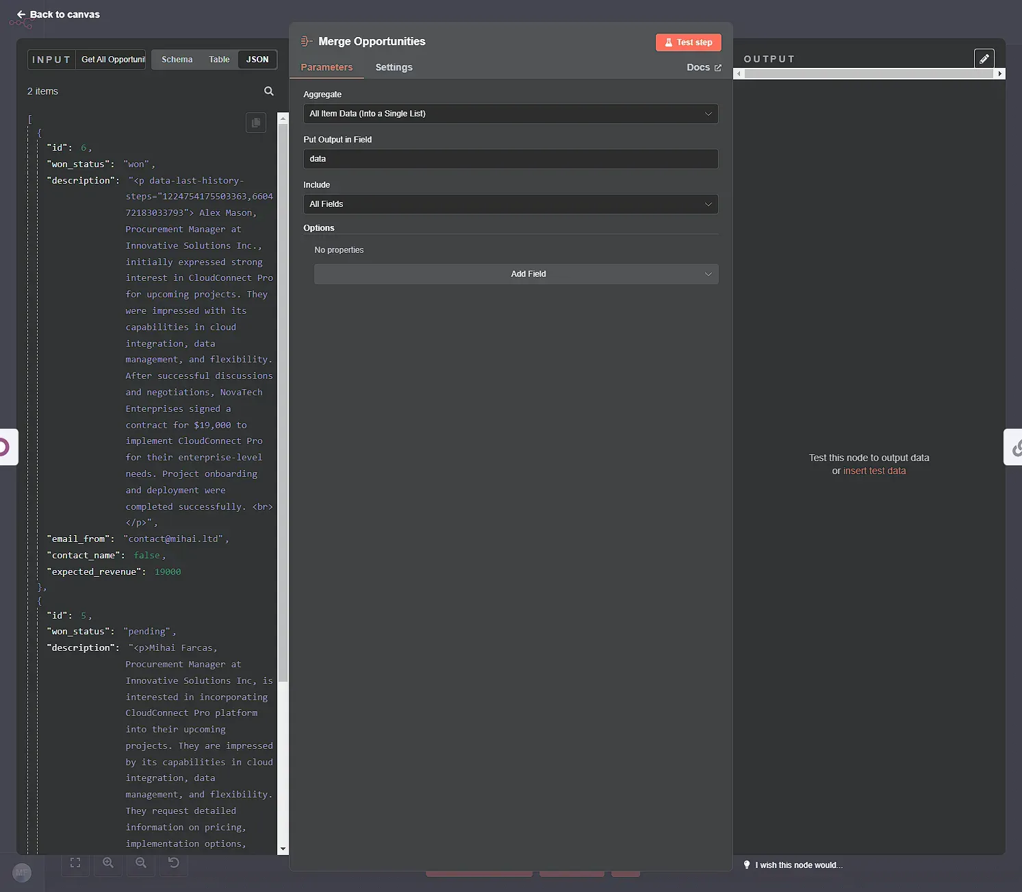 Configure the aggregation node