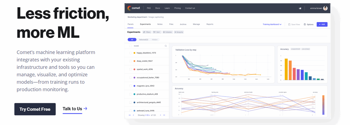 Comet.ml is a machine learning platform for data scientists and ML engineers