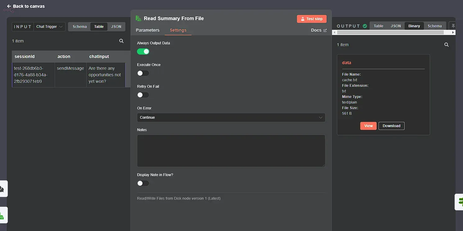 Read file from disk node settings