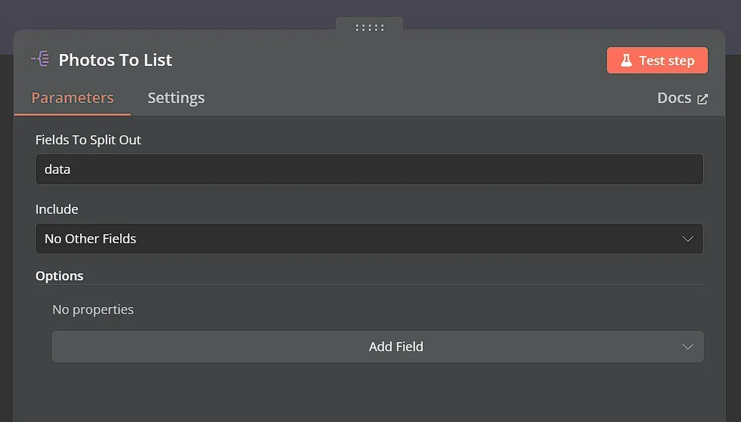 split out fields from array