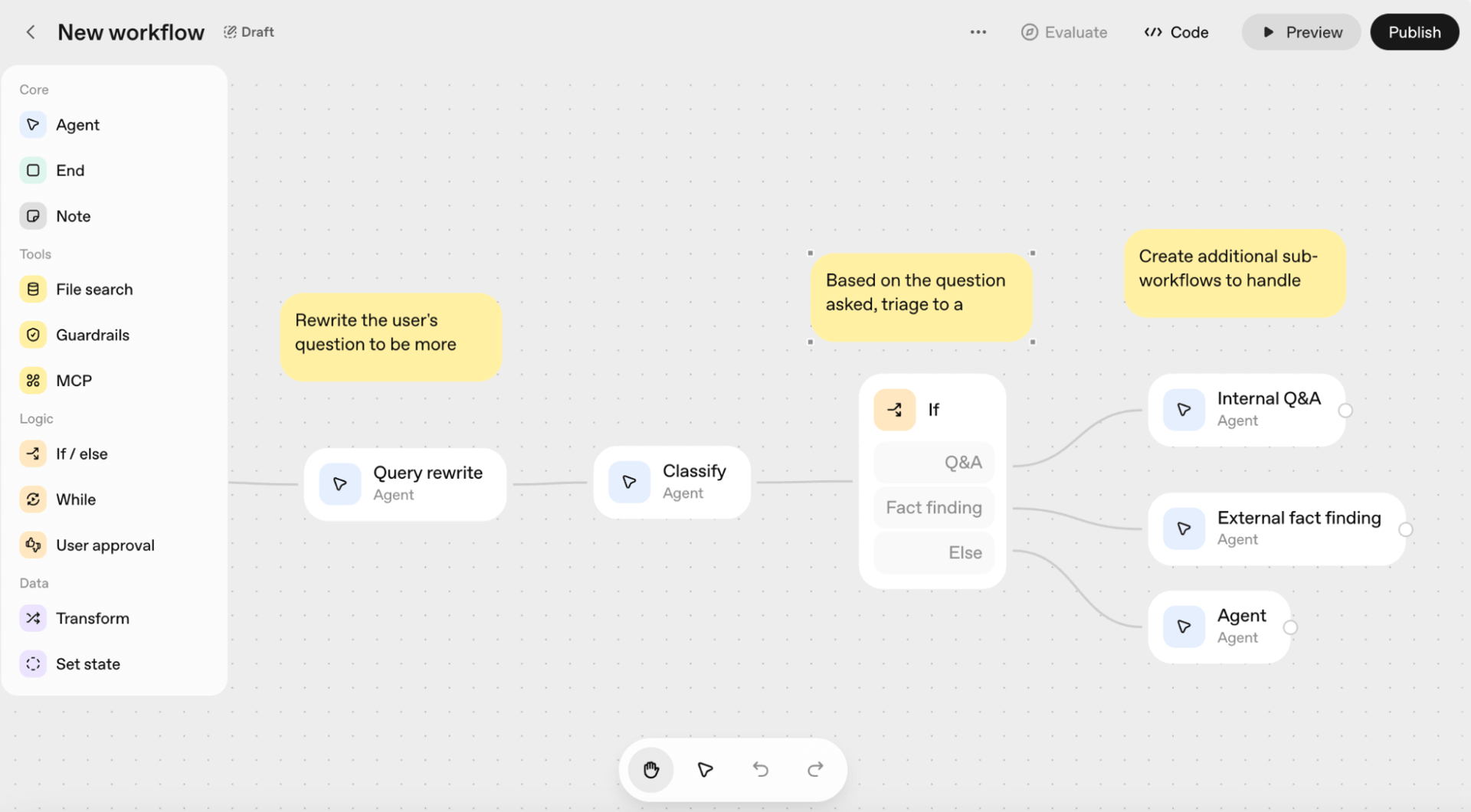 ChatGPT Agent Builder’s AI workflow automation tool: the UI for building a new workflowChatGPT Agent Builder’s AI workflow automation tool: the UI for building a new workflow