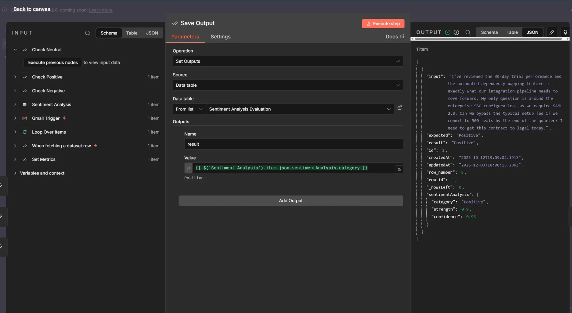 Save evaluation results back to the Data Table