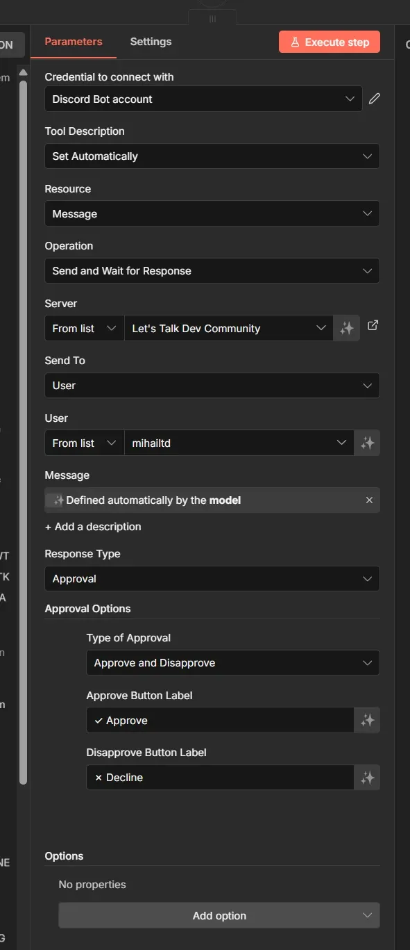 Configure Discord human in the loop