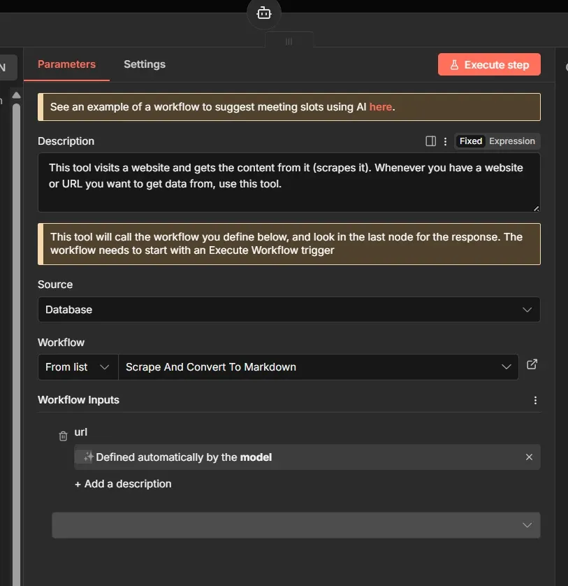 n8n workflow as a tool